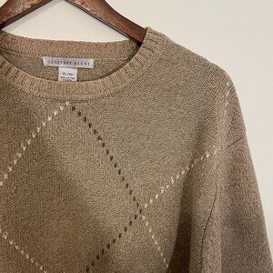 Men's Geoffrey Beene Tan Grandpa Sweater, Size XL, Good Condition